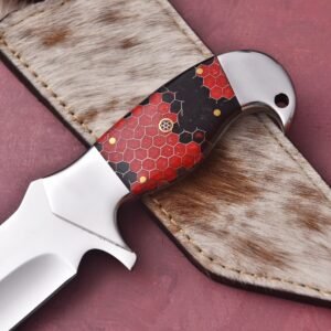 custom handmade J2 steel Premium Quality with Loveless knife with an original cow leather sheath