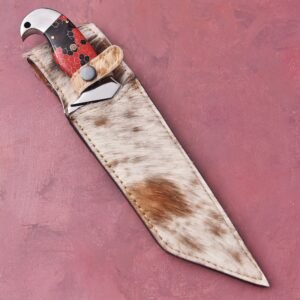 custom handmade J2 steel Premium Quality with Loveless knife with an original cow leather sheath