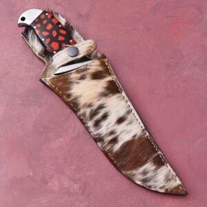 custom handmade J2 steel Premium Quality with Loveless knife with an original cow leather sheath
