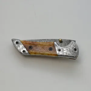 Handforged Damascus Steel 7.5" Folding Pocket Knife for Camping and outdoors, Perfect gift for him on Anniversary, Christmas & New Year