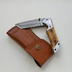 Handforged Damascus Steel 7.5" Folding Pocket Knife for Camping and outdoors, Perfect gift for him on Anniversary, Christmas & New Year