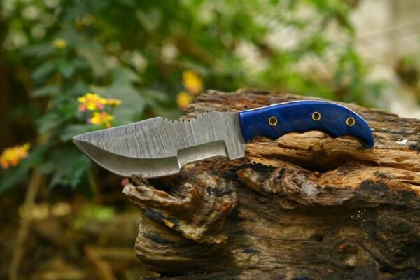 Custom Handmade Damascus Tactical Hunting Full Tang Tracker Knife With Leather Sheath