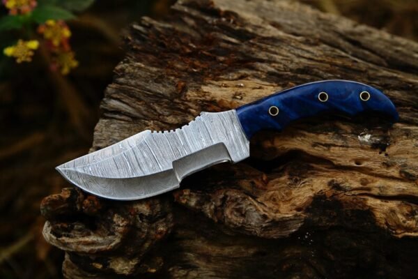 Custom Handmade Damascus Tactical Hunting Full Tang Tracker Knife With Leather Sheath