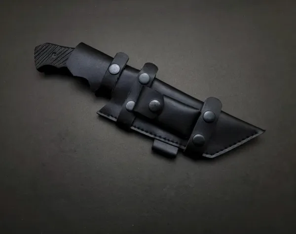 Tactical Custom Handmade Tracker Knife Full Tang Fixed Blade Hunting Knife With Cow Leather Sheath