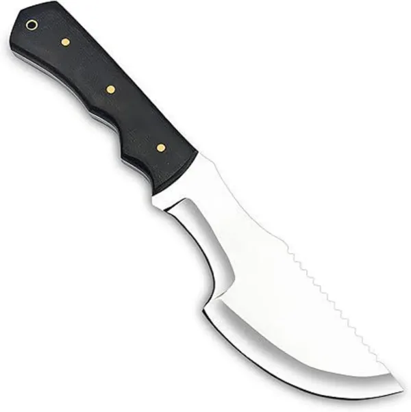 D2 Steel Tracker Knife 12"Fixed Blade Bushcraft Survival Knife Full Tang with Micarta Handle & Leather Sheath for Camping, Hunting, Outdoor