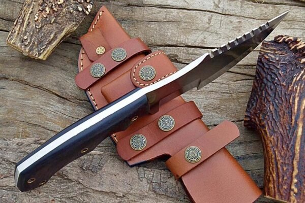 Custom Handmade J2 Steel Hunting Tracker Knife With Leather Sheath
