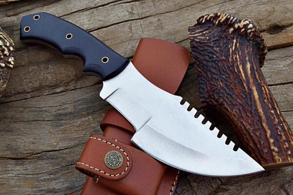 Custom Handmade J2 Steel Hunting Tracker Knife With Leather Sheath