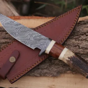 Handmade Damascus Steel Skinner Knife Hunting Knife Birthday Gift Wedding Anniversary Gift for Men Gift For Husband & Dad