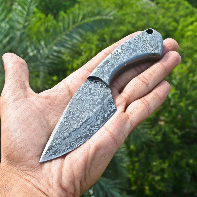 Handmade Damascus Raindrop Skinner Knife with sheath | FIxed Blade Neck Knife | Bushcraft Knife| Collectable | Camp Knife | Gift for Men/BF Handmade Damascus Raindrop Skinner Knife with sheath | FIxed Blade Neck Knife | Bushcraft Knife| Collectable | Camp Knife | Gift for Men/BF