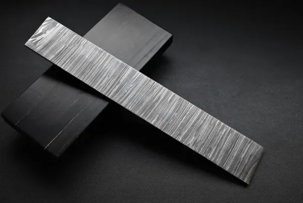 12 inch Fire Pattern Billet for Knife Making, Handmade Damascus Steel Blank Billet Bar, Custom Knife Material.