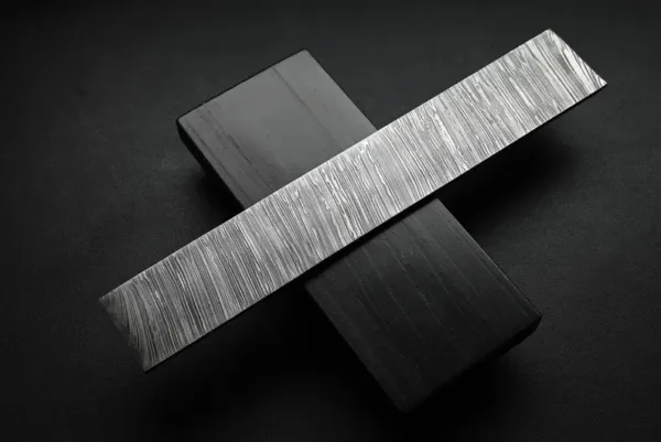 12 inch Fire Pattern Billet for Knife Making, Handmade Damascus Steel Blank Billet Bar, Custom Knife Material.