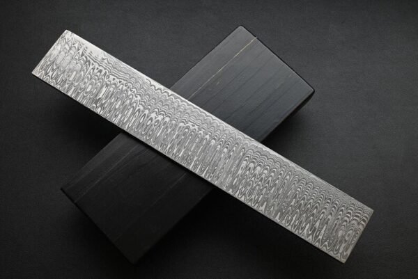 12 inch Ladder Pattern Billet for Knife Making, Handmade Damascus Steel Blank Billet Bar, Custom Knife Material.