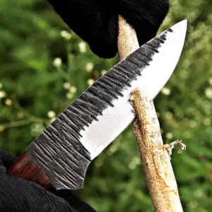 Handmade Bushcraft Knife with Full Tang Blade & Walnut Wood Handle | Custom skinner Knife with