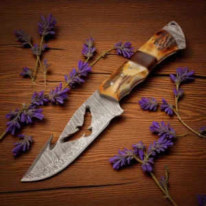 Hand Forged Damascus Steel Hunting Skinner Knife Personalized Knife With Sheath | Birthday Gift | Best Gift For Him, Christmas Gift