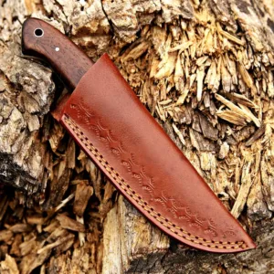 Handmade Bushcraft Knife with Full Tang Blade & Walnut Wood Handle | Custom skinner Knife with