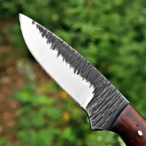 Handmade Bushcraft Knife with Full Tang Blade & Walnut Wood Handle | Custom skinner Knife with