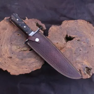 Handmade Damascus steel Feather Pattern Bowie Knife, Handle Venge Wood, Camping Knife, Anniversary Gift, Chrstina's Gift