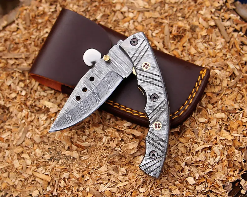 Custom Damascus Pocket Knife-Engraved Folding Knife for Men-Personalized Gift for Boyfriend-Monogrammed Gift for Groomsman Best man Gift Custom Damascus Pocket Knife-Engraved Folding Knife for Men-Personalized Gift for Boyfriend-Monogrammed Gift for Groomsman Best man Gift