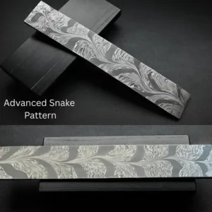 Damascus Steel Feather Pattern Billet, Mosaic Damascus Knives, Hand Forged Damascus Blank Blades, Knife Material for Damascus Steel Knives